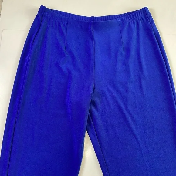 NWT Chico’s Travelers Elastic Waistband Pull On Pants Size L Royal Blue Straight - Picture 5 of 16